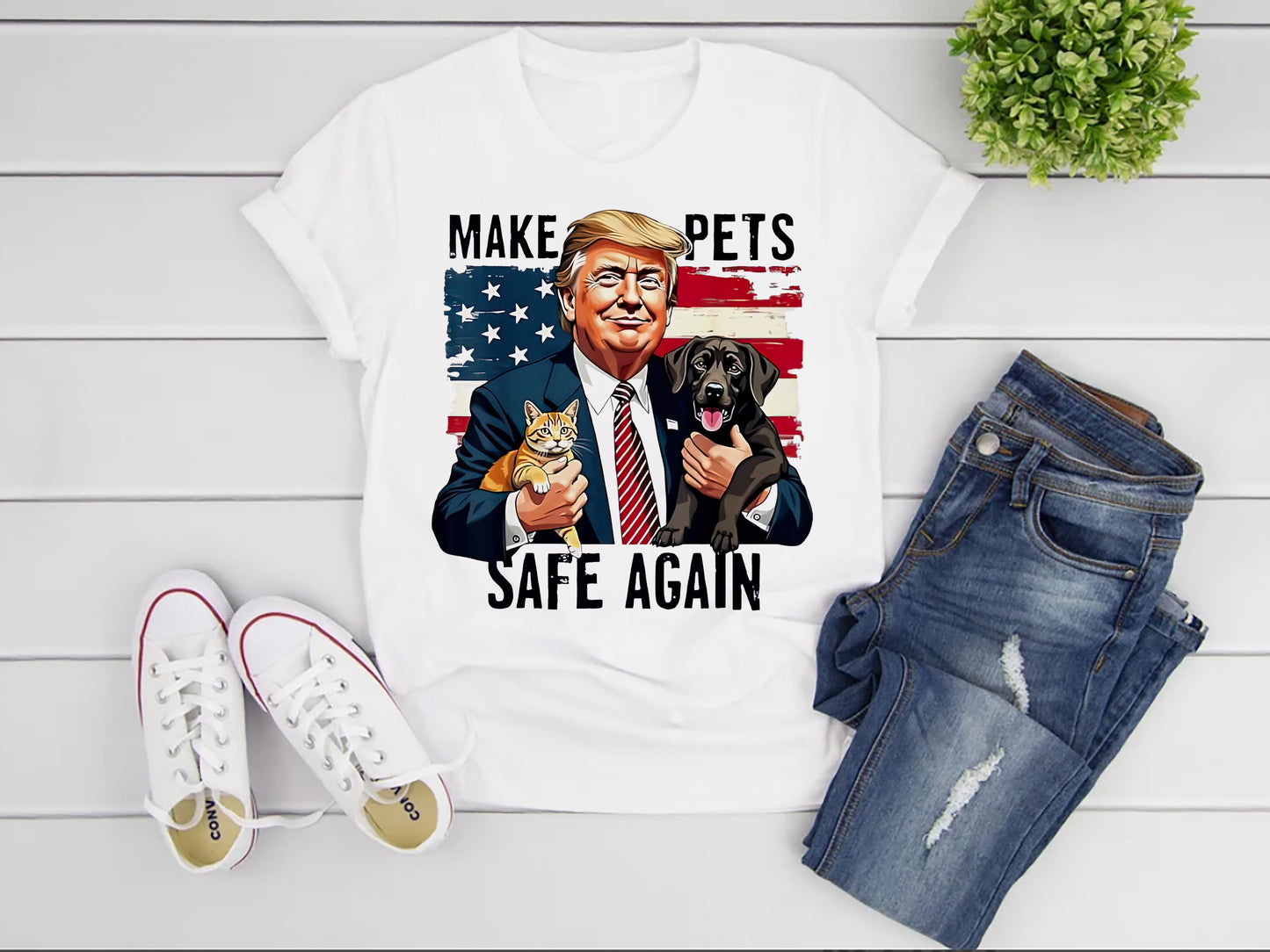 Make Pets Safe Again American Flag Shirt