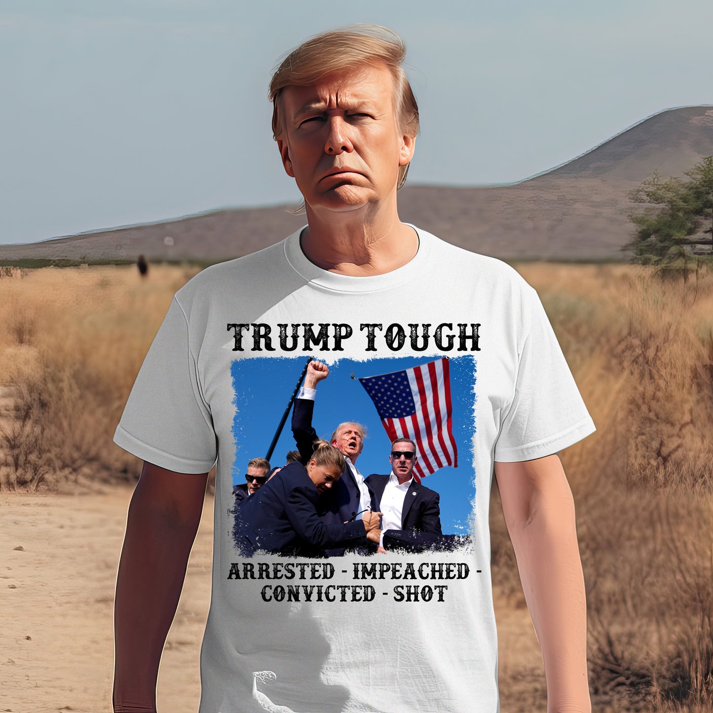 Trump Tough 2024 - Arrested Impeached Convicted Shot Shirt