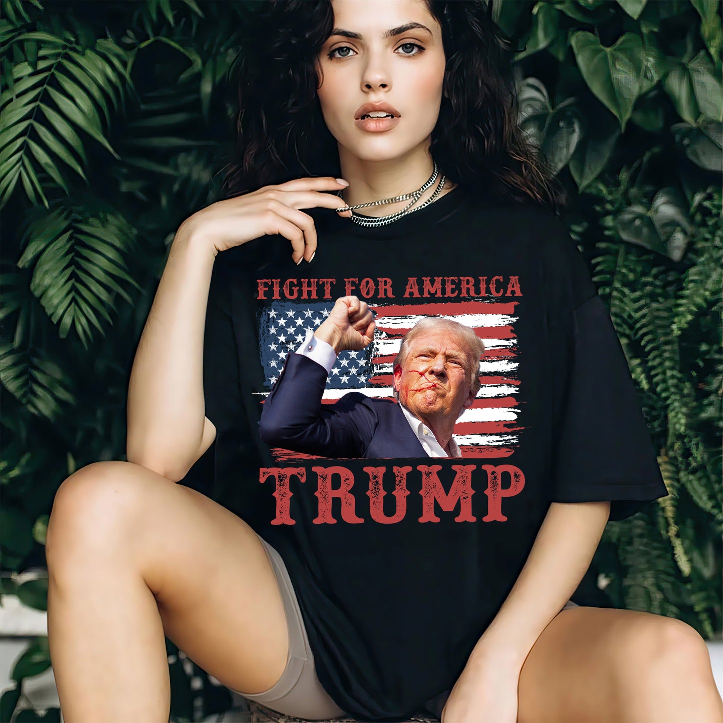 Fight For A Merica Trump American Flag Shirt