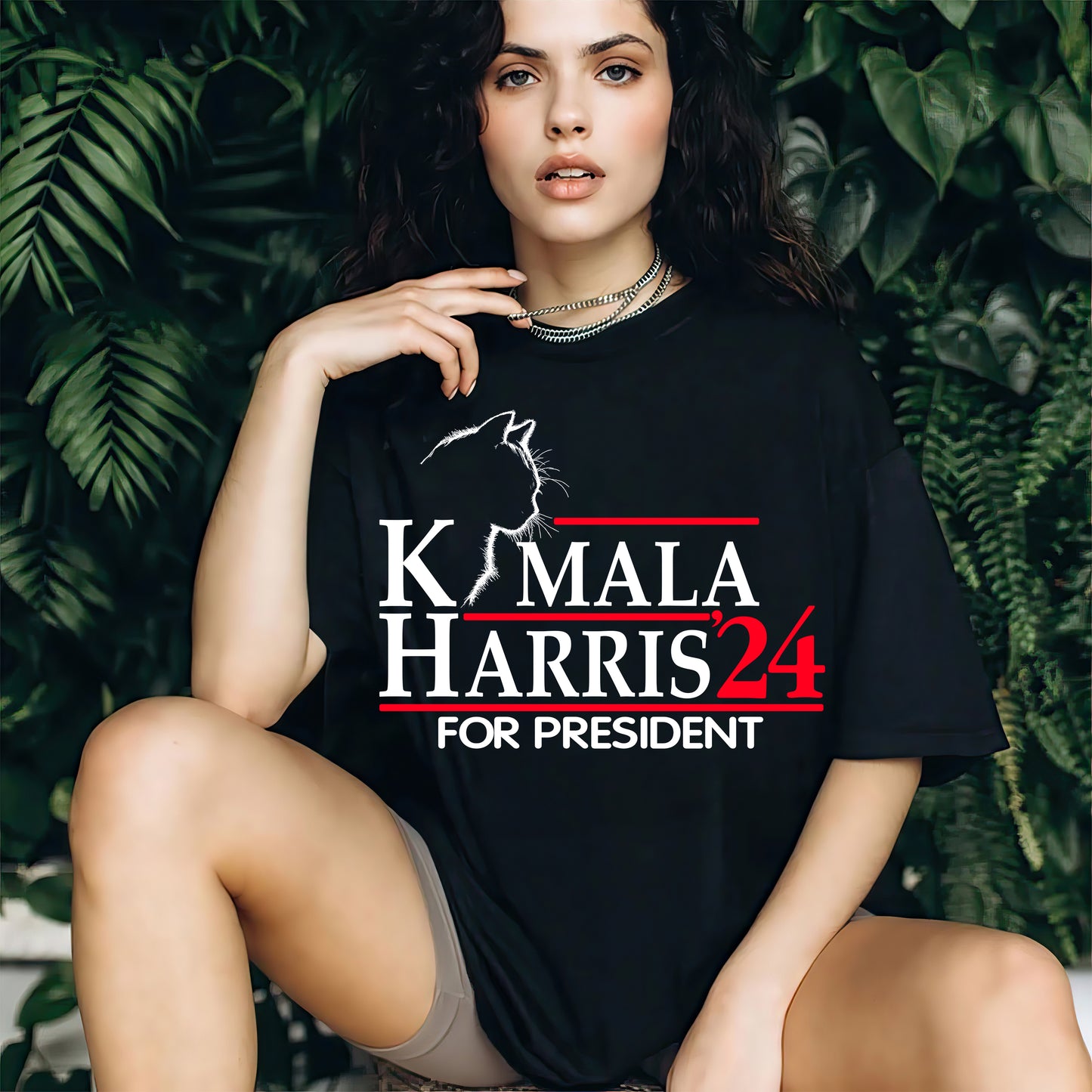 Kamala Harris '24 For President Cat Shirt