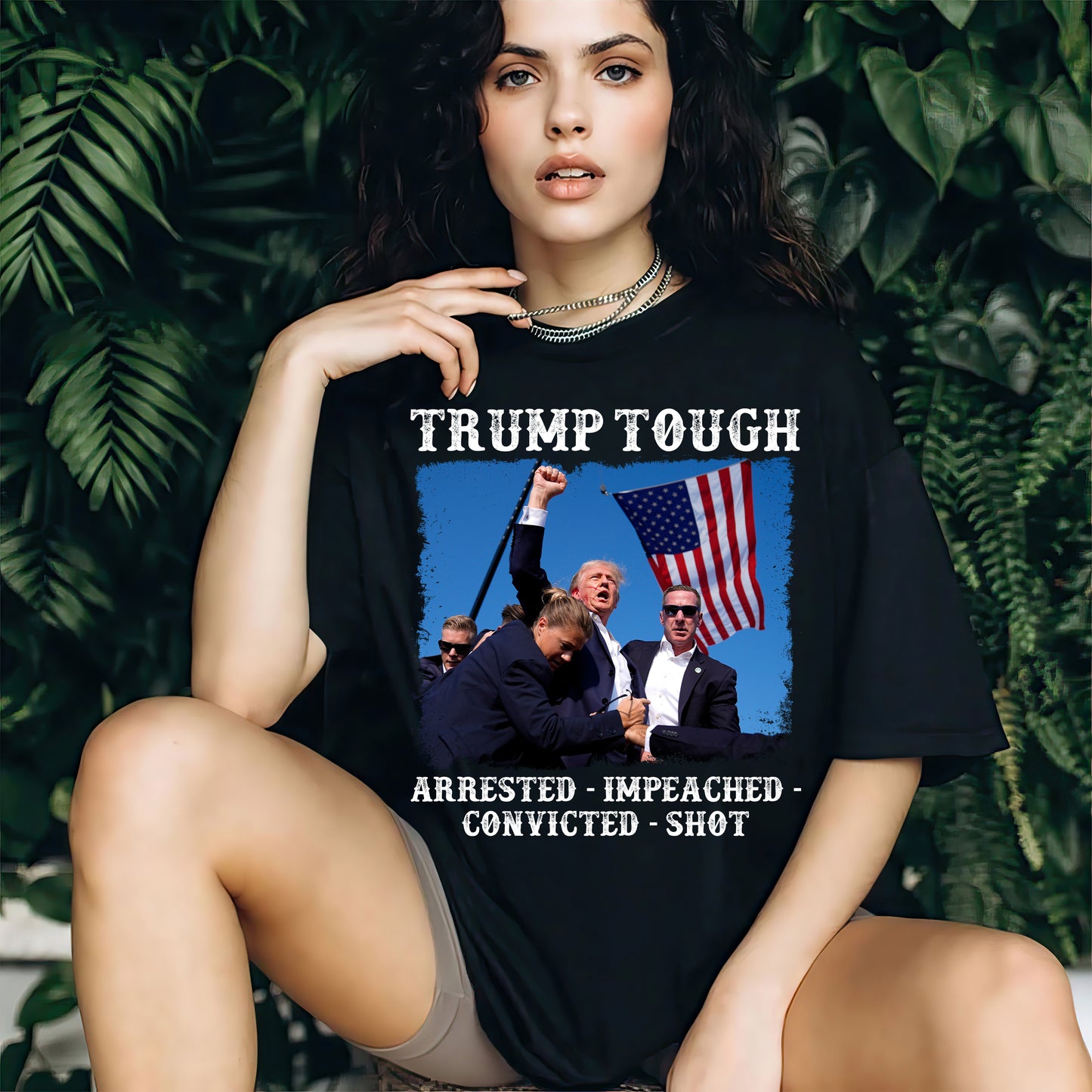 Trump Tough 2024 - Arrested Impeached Convicted Shot Shirt