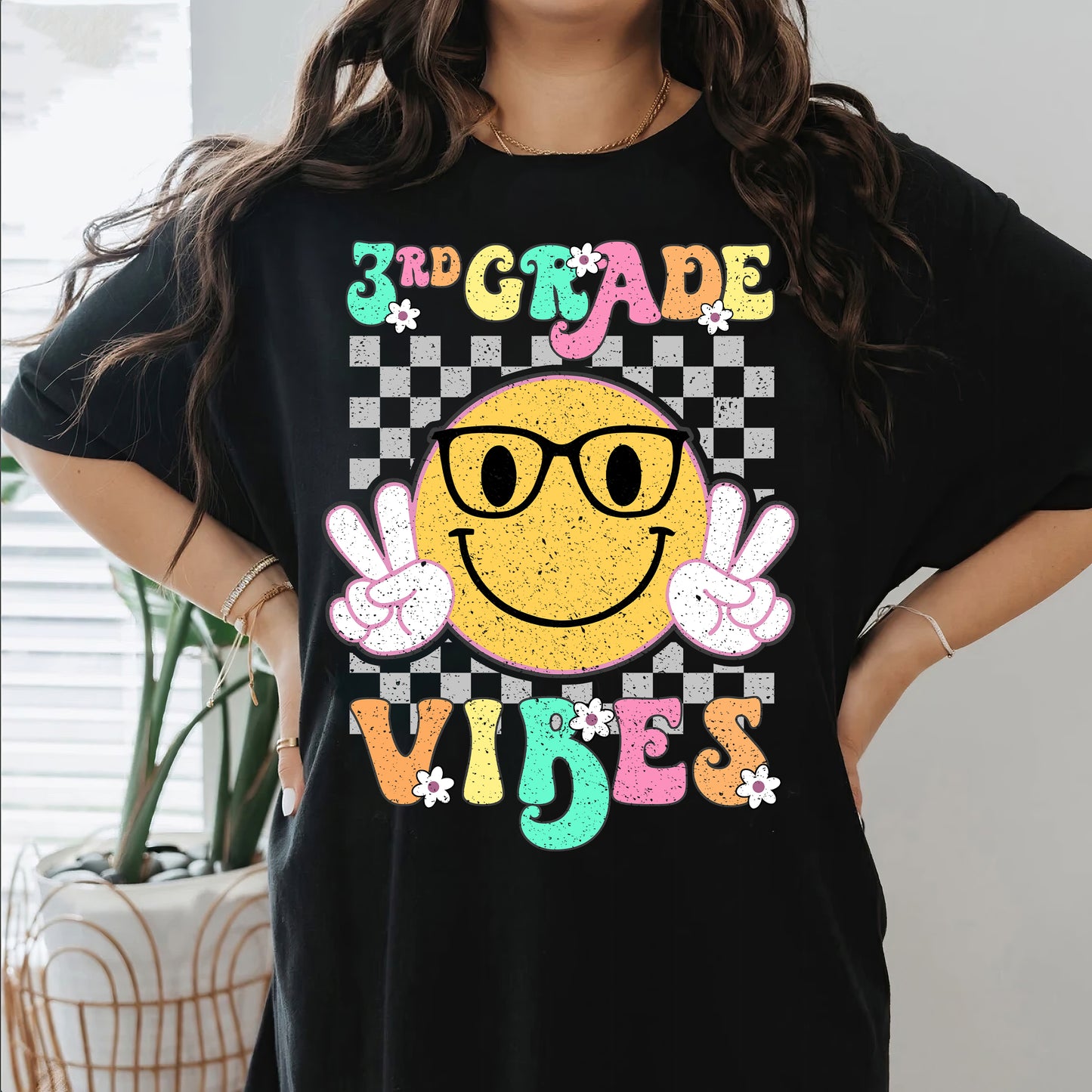 Retro 3rd Grade Vibes Smiley Face Shirt