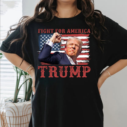 Fight For A Merica Trump American Flag Shirt