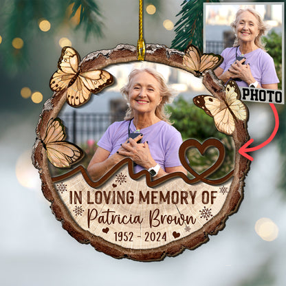 Custom Memorial Photo 2-Layer Wood Ornament