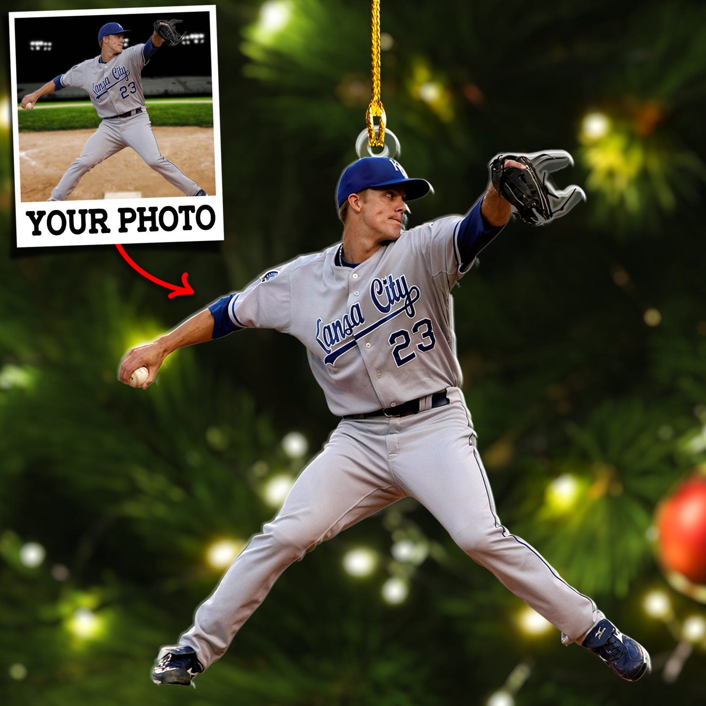 Custom Baseball Photo Ornament