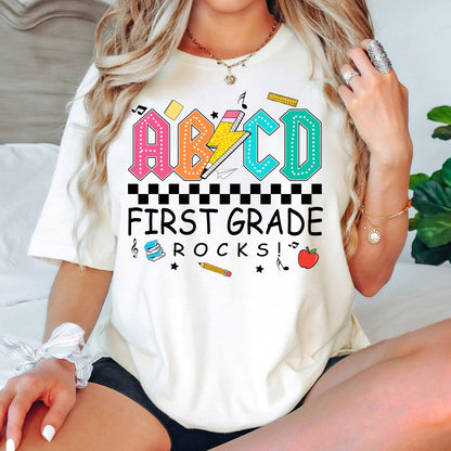 First Grade Rocks ABCD Shirt