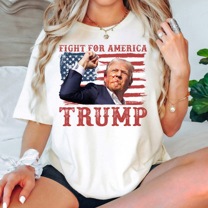 Fight For A Merica Trump American Flag Shirt