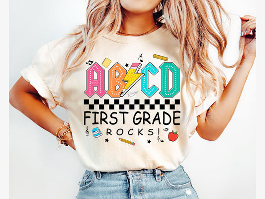 First Grade Rocks ABCD Shirt