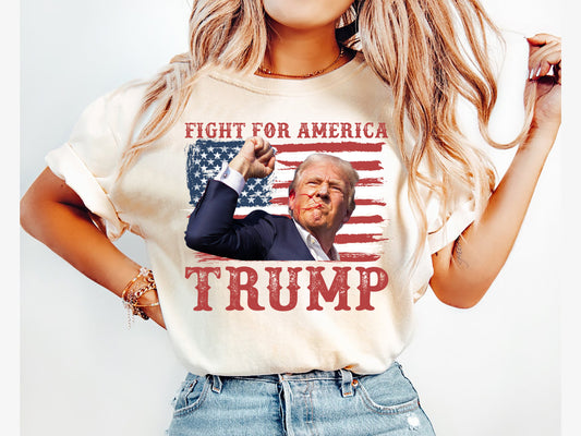 Fight For A Merica Trump American Flag Shirt