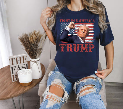 Fight For A Merica Trump American Flag Shirt