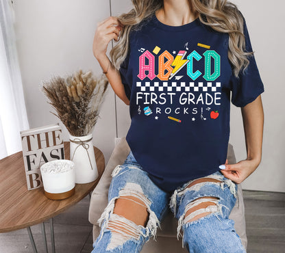 First Grade Rocks ABCD Shirt