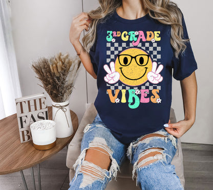 Retro 3rd Grade Vibes Smiley Face Shirt