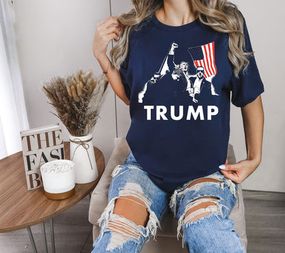 Trump With American Flag Shirt