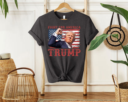 Fight For A Merica Trump American Flag Shirt