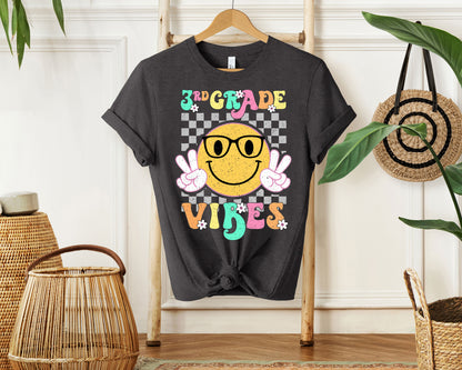 Retro 3rd Grade Vibes Smiley Face Shirt