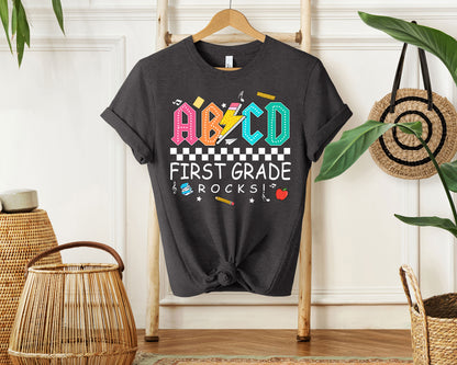 First Grade Rocks ABCD Shirt