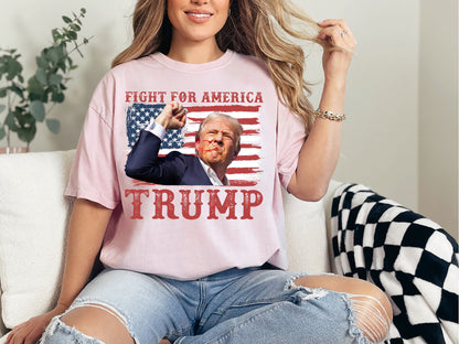 Fight For A Merica Trump American Flag Shirt