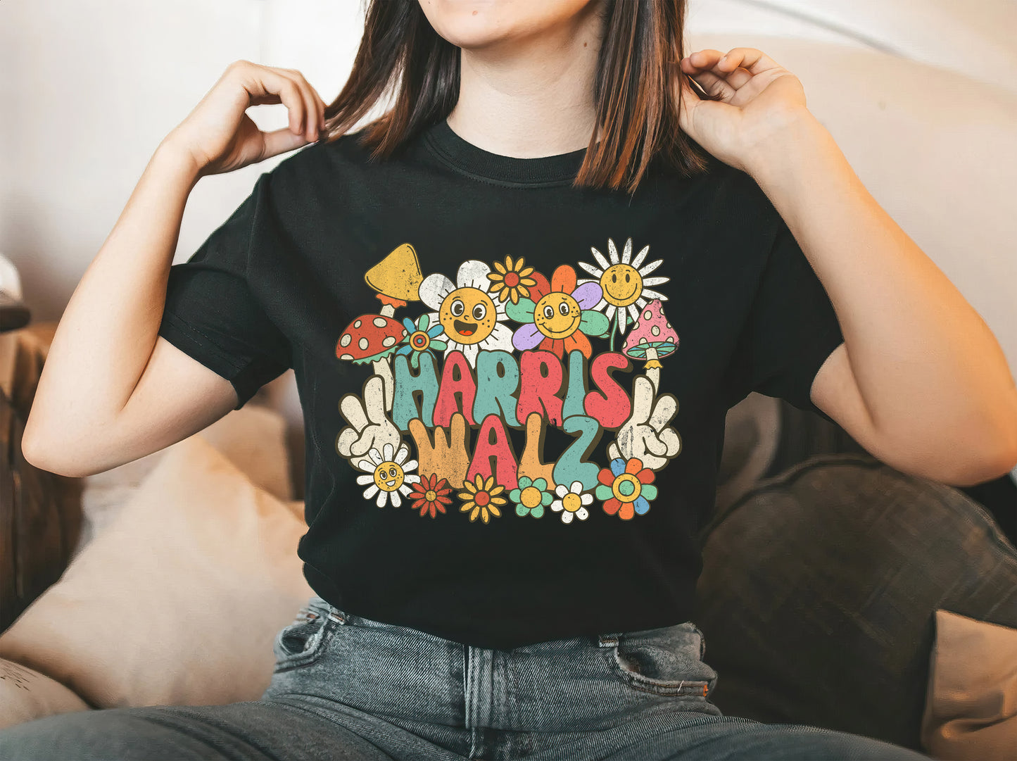 Groovy Floral Harris Walz Shirt