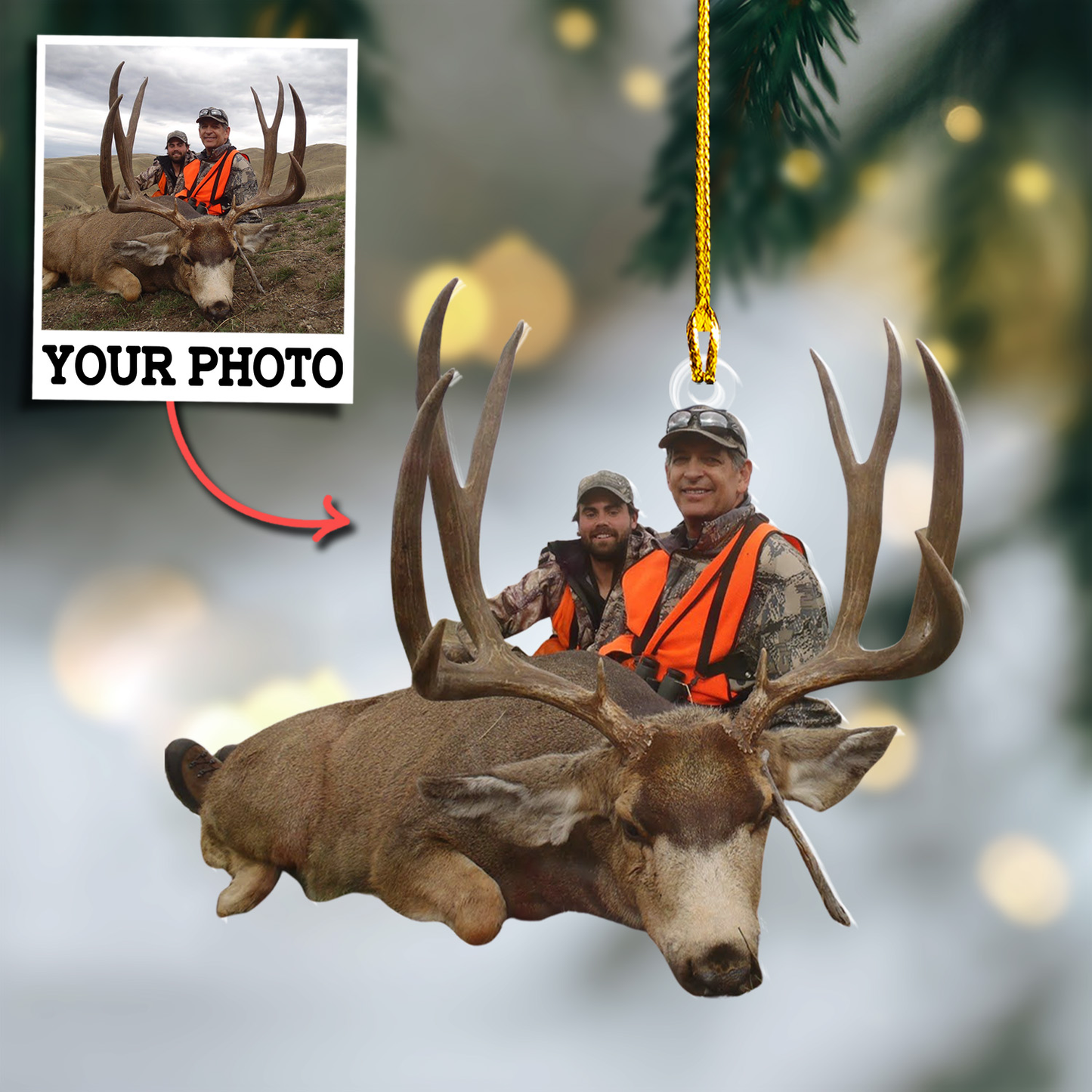 Custom Hunting Photo Ornament