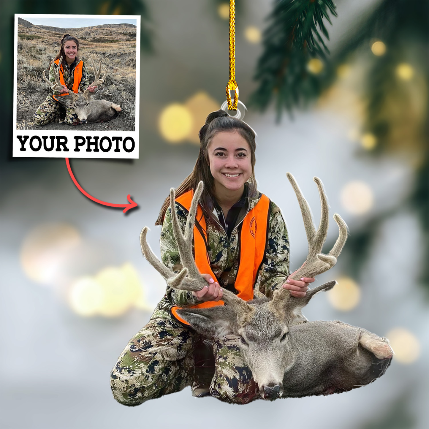 Custom Hunting Photo Ornament