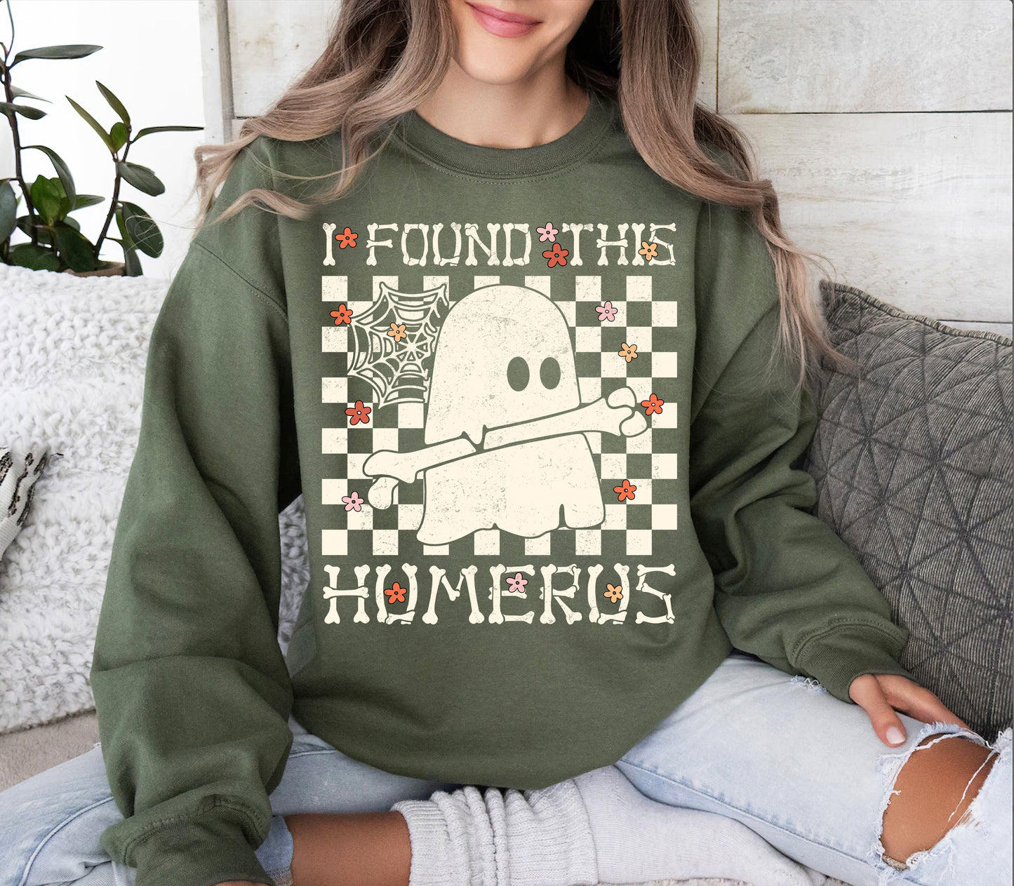 I Found This Humerus Funny Halloween Ghost Shirt