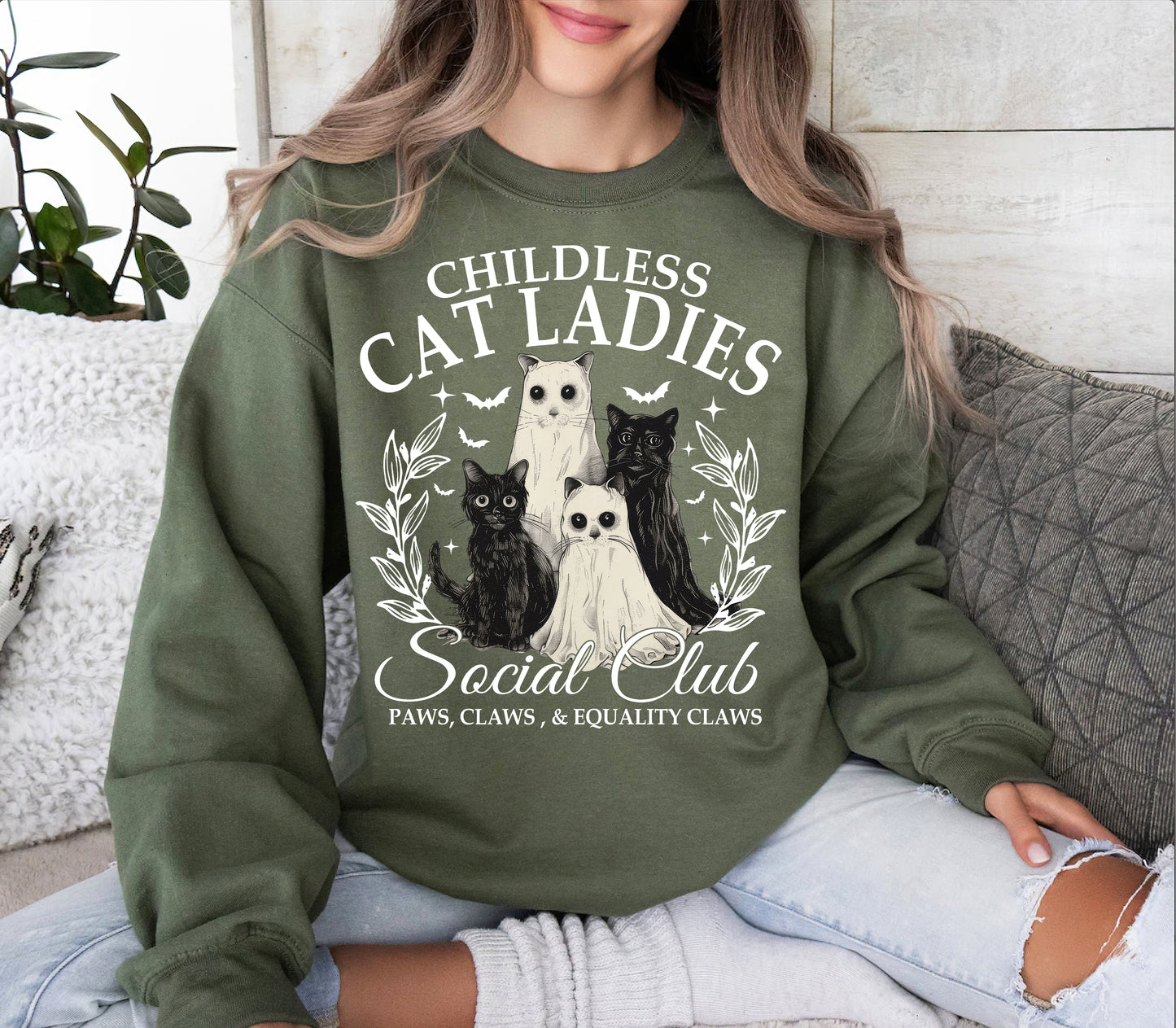 Spooky Halloween Childless Cat Lady Shirt