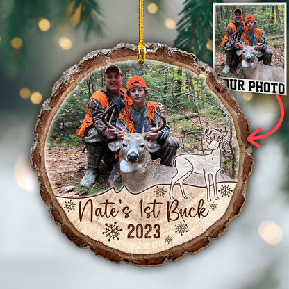 Custom Photo Hunting Wood Slice Ornament