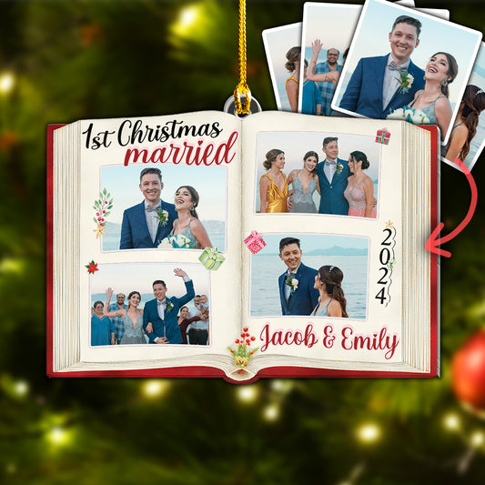 Custom Photobook Wedding Ornament