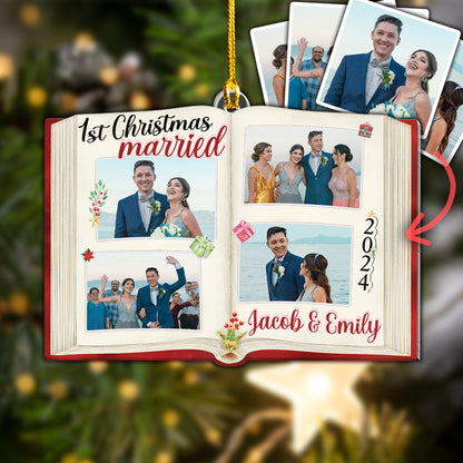 Custom Photobook Wedding Ornament