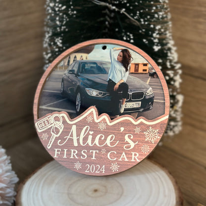 Custom First Car Wood and Acrylic Ornament