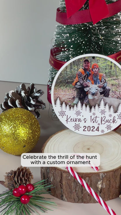 Custom Hunting Photo Wood and Acrylic Ornament