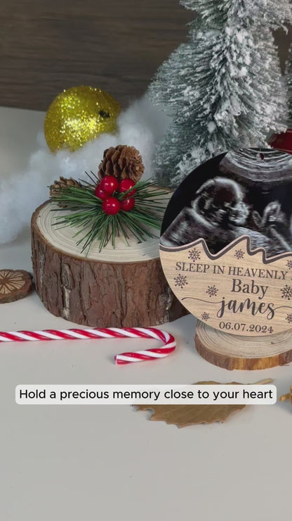 Custom Memorial Baby Photo Wood and Acrylic Ornament