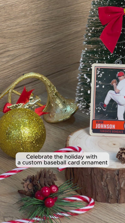 Custom Photo Baseball Card Ornament