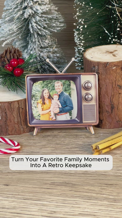 Custom Family Photo Retro Television Ornament