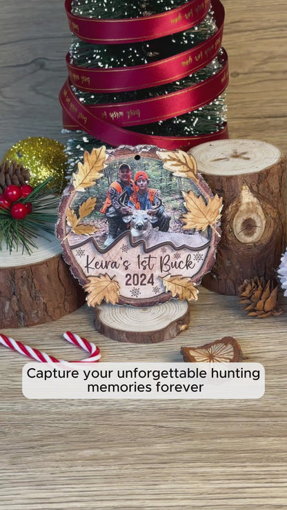 Custom Hunting Photo 2-Layer Wood Ornament