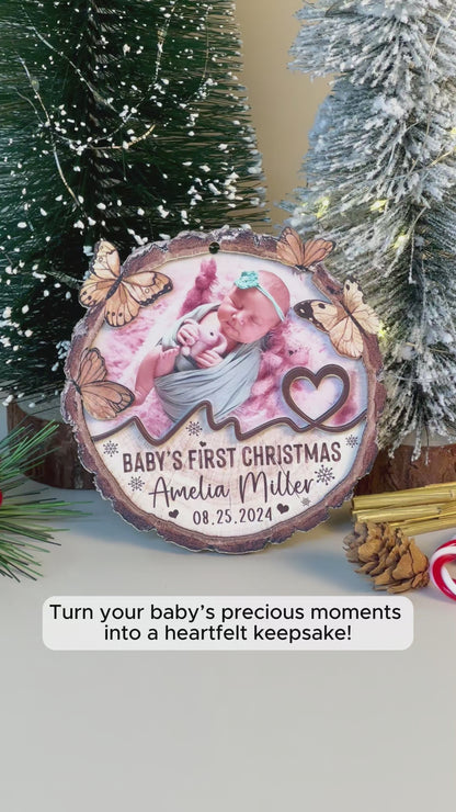 Custom Baby Photo 2-Layer Wood Ornament