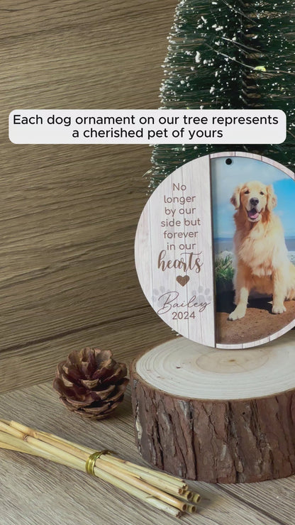 Custom Photo Memorial Dog Wood and Acrylic Ornament