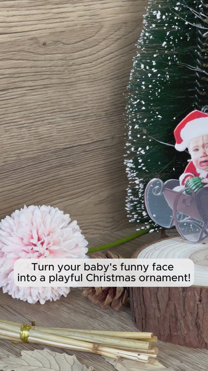 Custom Face Photo Funny Baby Christmas Ornament