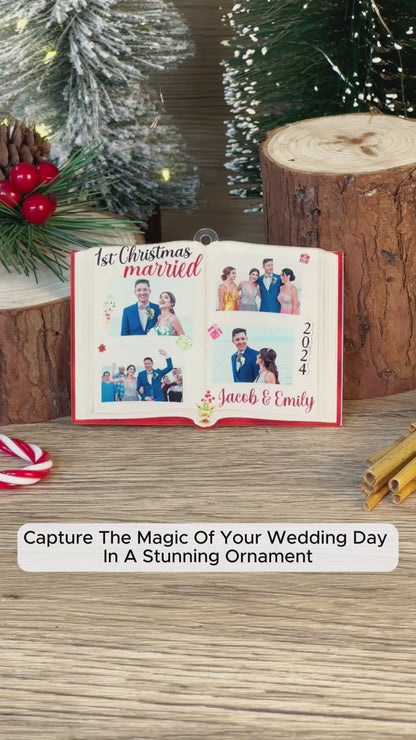 Custom Photobook Wedding Ornament