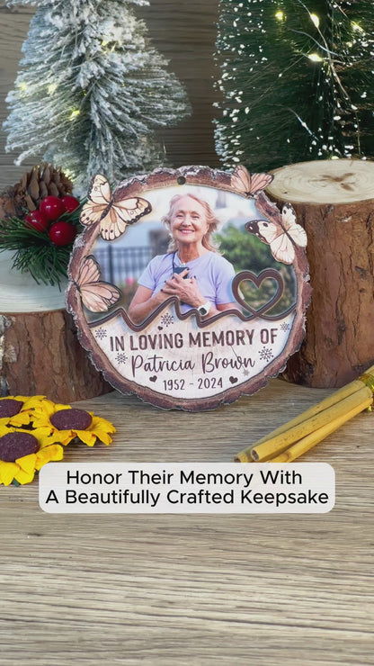 Custom Memorial Photo 2-Layer Wood Ornament