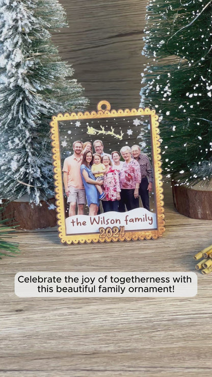 Custom Family Photo Wood and Acrylic Ornament