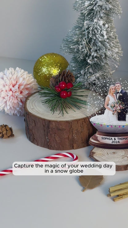 Custom Wedding Photo Snowball Ornament