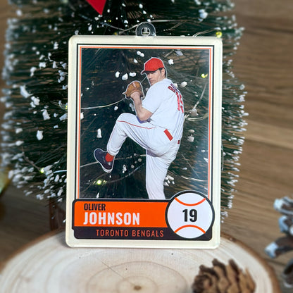 Custom Photo Baseball Card Ornament