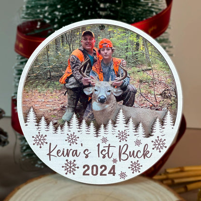 Custom Hunting Photo Wood and Acrylic Ornament