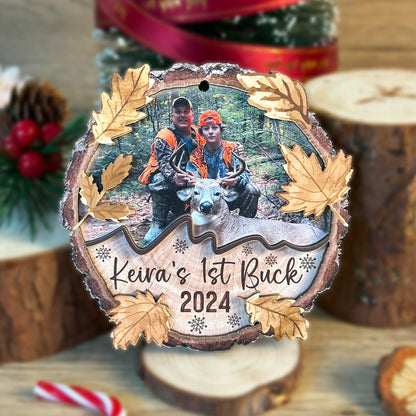 Custom Hunting Photo 2-Layer Wood Ornament