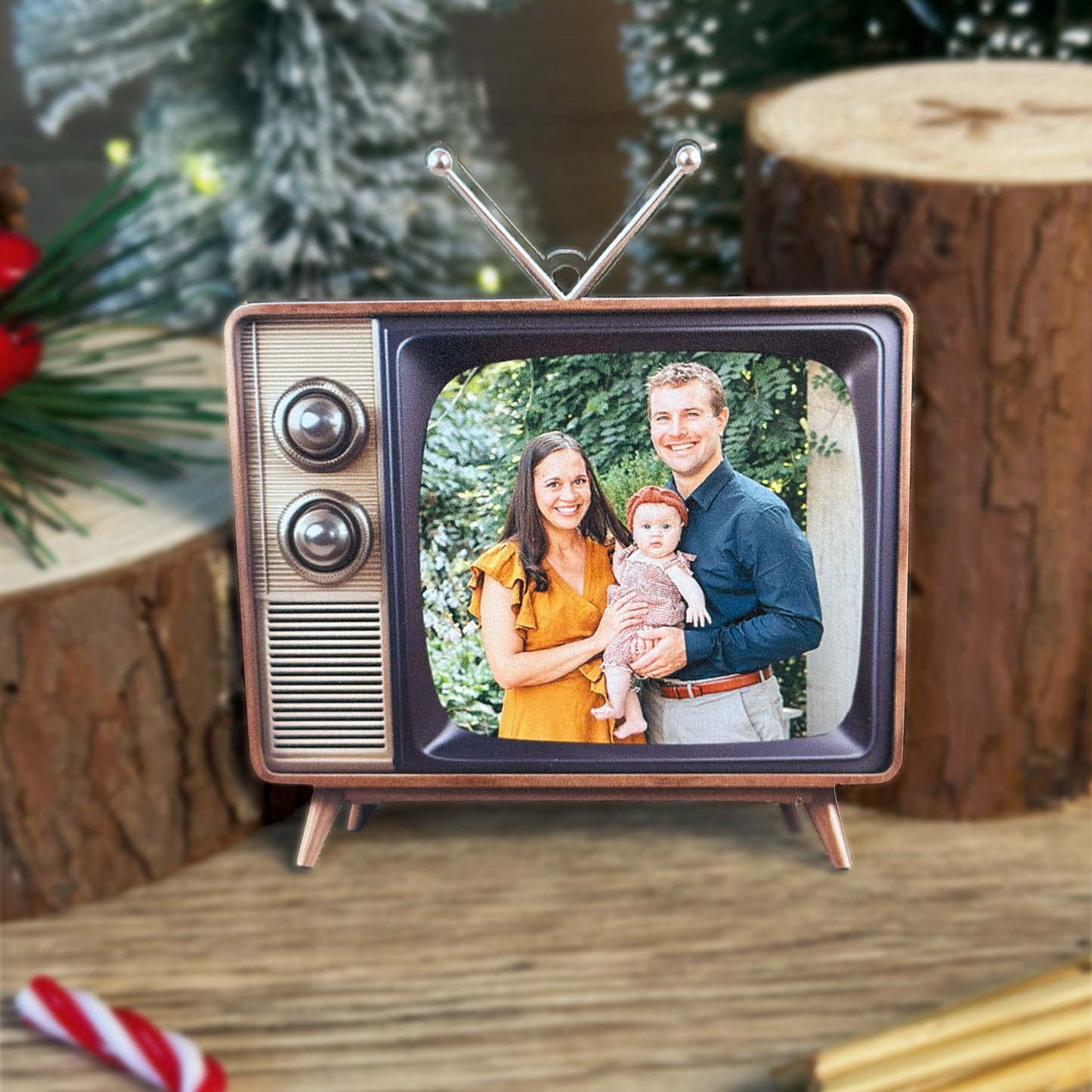 Custom Family Photo Retro Television Ornament