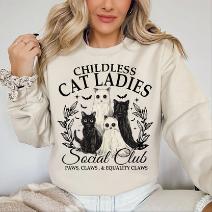 Spooky Halloween Childless Cat Lady Shirt