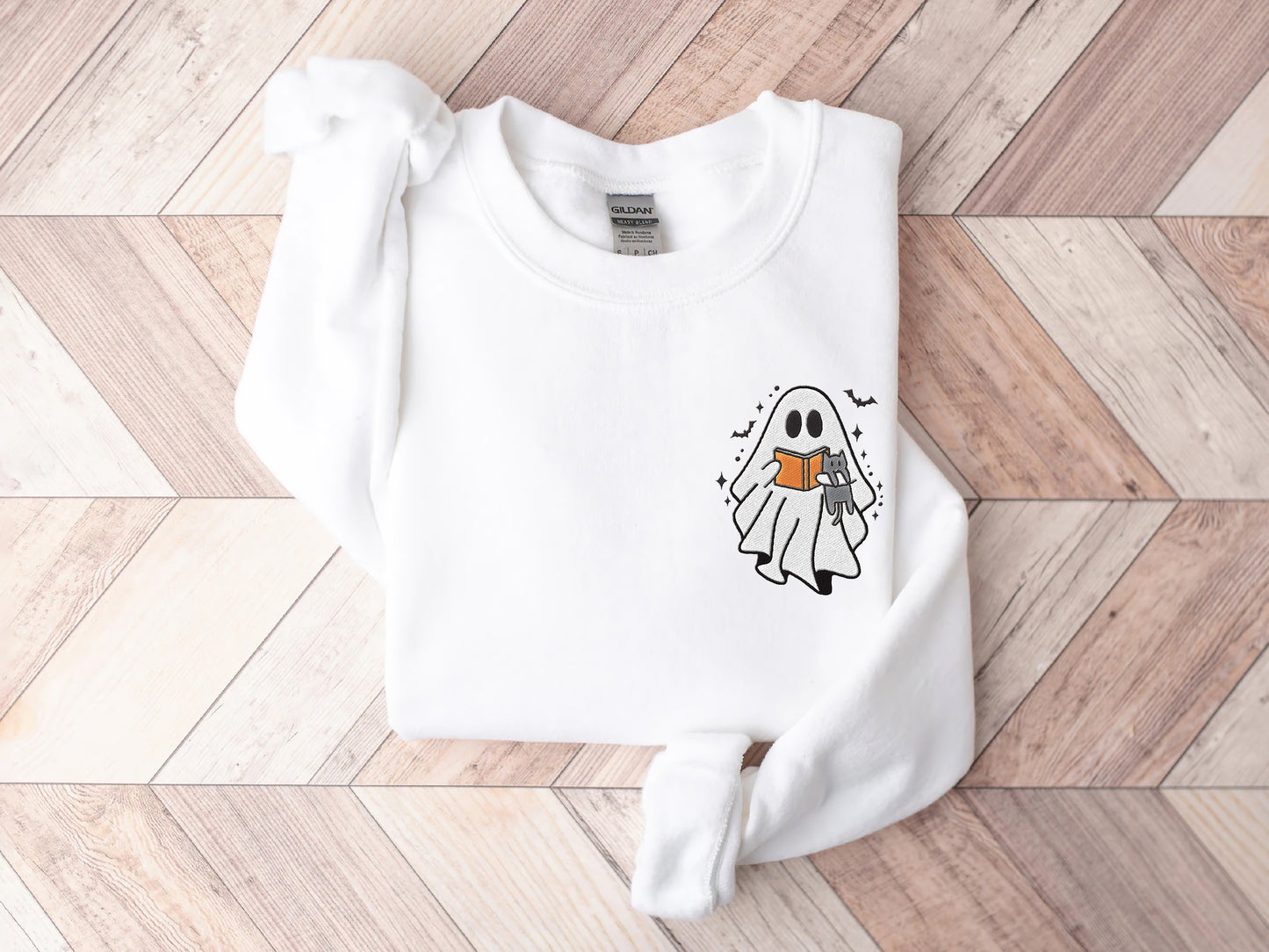 Embroidered Halloween Boo Shirt