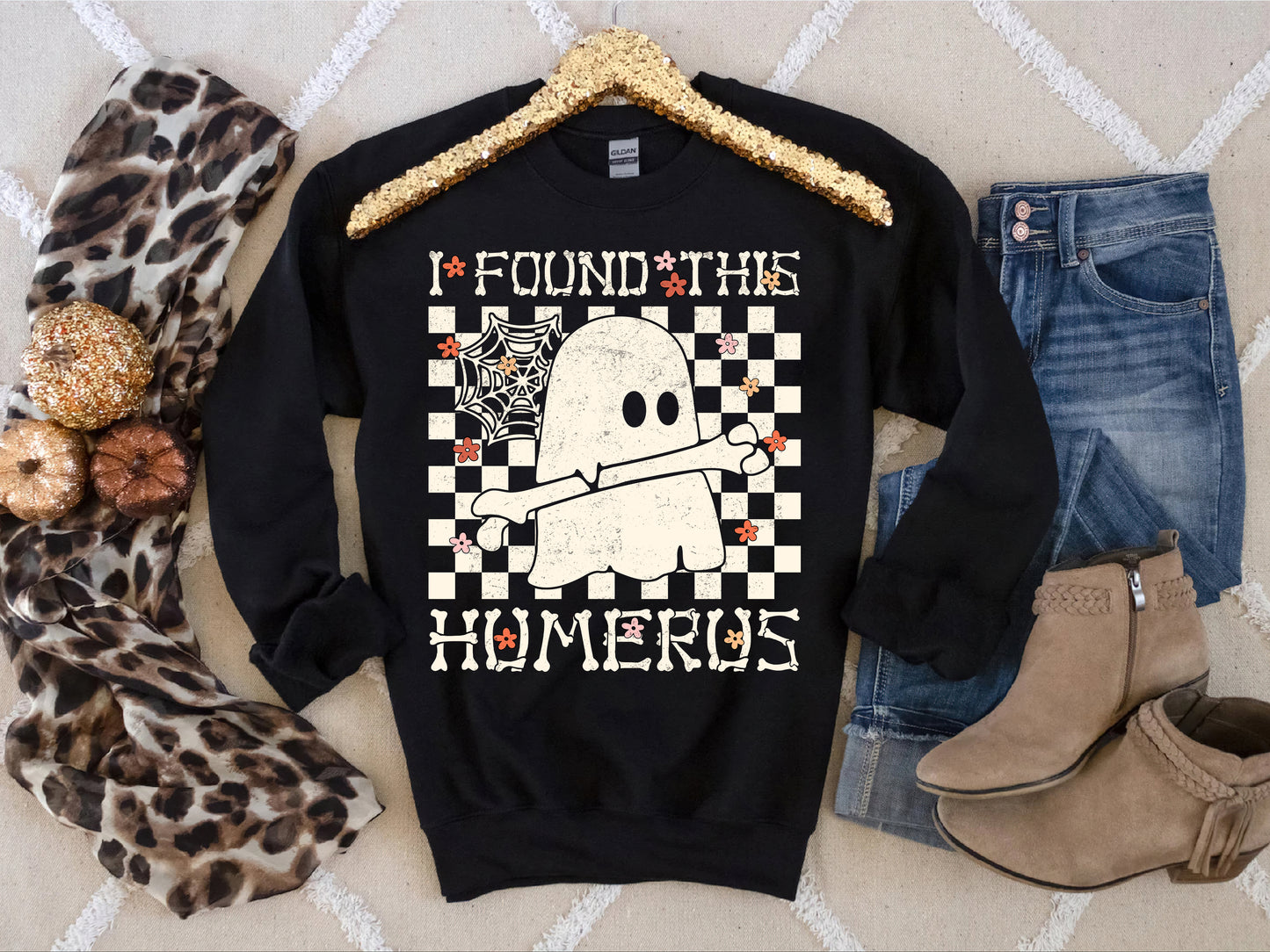 I Found This Humerus Funny Halloween Ghost Shirt