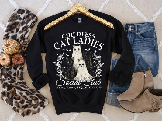 Spooky Halloween Childless Cat Lady Shirt